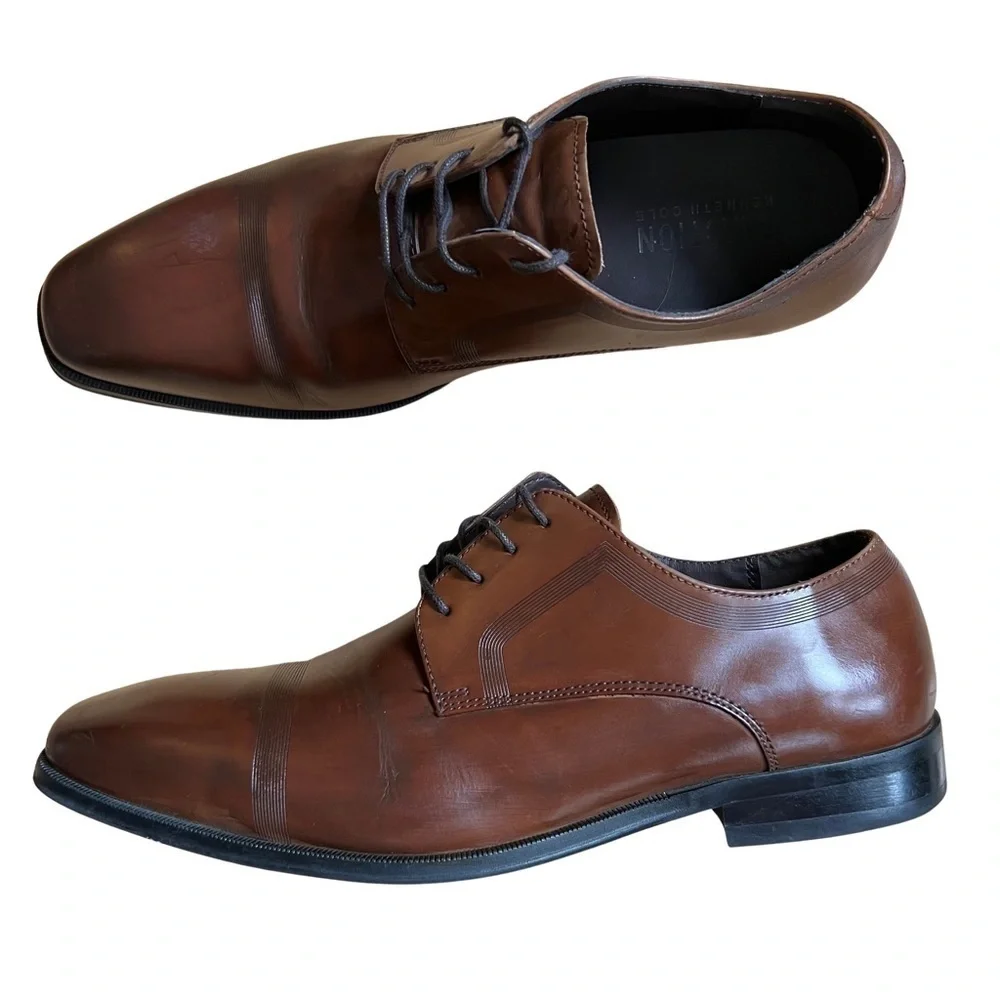 Kenneth Cole Men's Pure Hearted Oxford Business Dress Lace Up Shoes Size 10